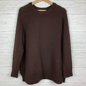 Michael Kors//Chunky Brown Cotton Blend Sweater